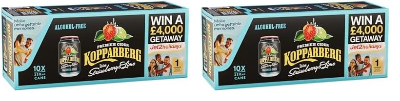 Kopparberg Premium Alcohol Free Cider Strawberry and Lime, 10 x 330ml (Pack of 2)