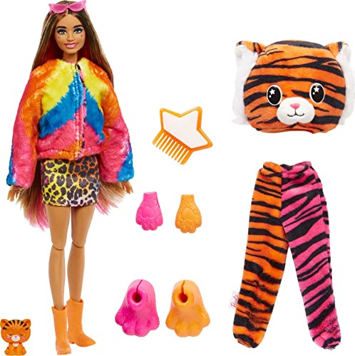 Barbie Cutie Reveal Serie Amigos de la Jungla Tigre Disfraz Revela una muñeca articulada con...