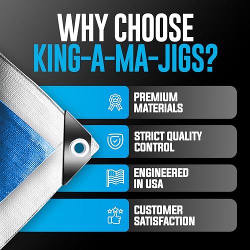 image for KING-A-MA-JIGS (2 Pack) 10x12 Ft Tarps, Waterproof Plastic Poly 5.5 Mi