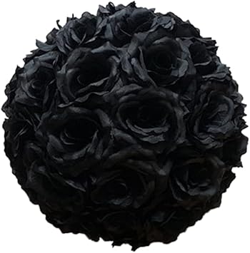 Artificial Flower Ball for Centerpieces Bridal Wedding Artificial Wedding Party Centerpieces Decorations, 7.8inch 5, Black