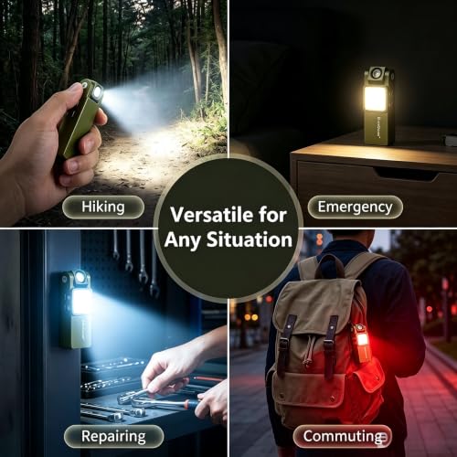 Aluminum EDC Pocket Flashlight 1000-Lumen 180° Rotatable Strong Spotlights - image 7