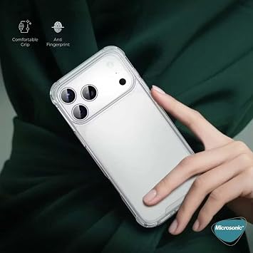 Microsonic Apple iPhone 17 Pro için Kılıf Shock Absorbing Şeffaf [iPhone 17 Pro ile Uyumlu Kılıf - Şeffaf]