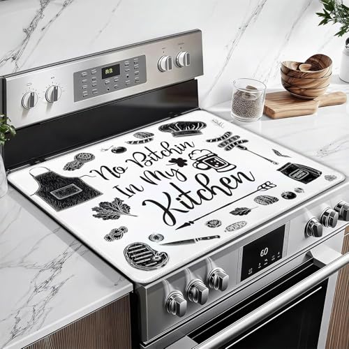 Image of Kitchen Stove Top Covers for Electric Stove, Electric Gas Stove Pad Heat Resistant Range Cooktop Protector for Home Decor Kitchen 28 inchx20 inch