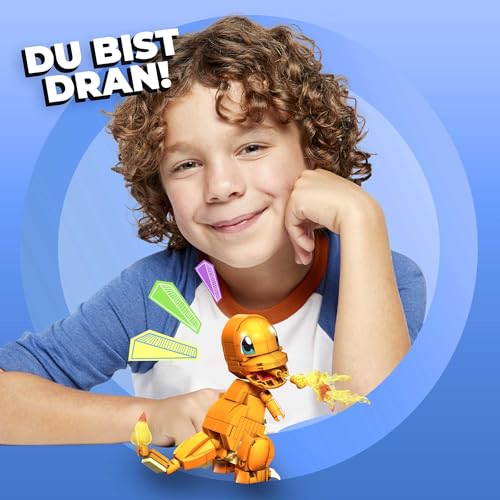 MEGA POKÉMON - detailgetreue und feuerspeiende Glumanda-Figur zum Zusammenbauen, Bauspielzeug für Kinder ab 6 Jahren, GKY96