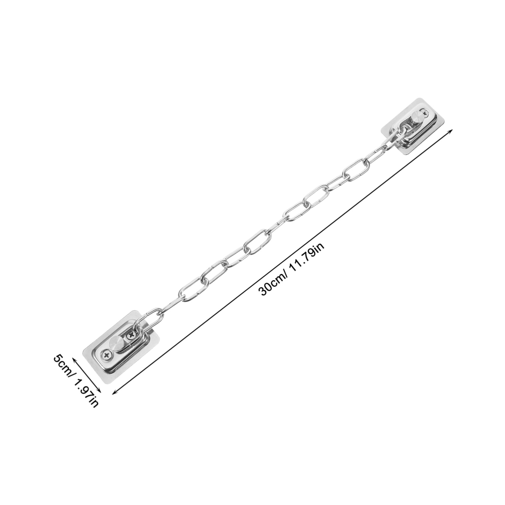 Lurrose 5 Pezzi serratura della finestra catena acciaio inox serratura a catena di sicurezza della porta serrature a catena inossidabili serrature a catena per porte Acciaio inossidabile