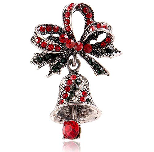 Preisvergleich Produktbild Weihnachtsdekoration der europäischen und amerikanischen Weihnachtsglocken mit Diamanten Stereo-Brosche Retro exquisite Legierung Weihnachtsglocken Brosche Weihnachten Geschenk Stift einfach Schmuck