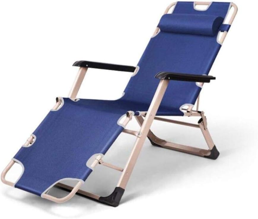 Easy Accomodation Bed | Lounge Chair Lazy Chair | Folding Single Bed Office Lounge Chair Bed Bearing Weight 200Kg,Blue,A