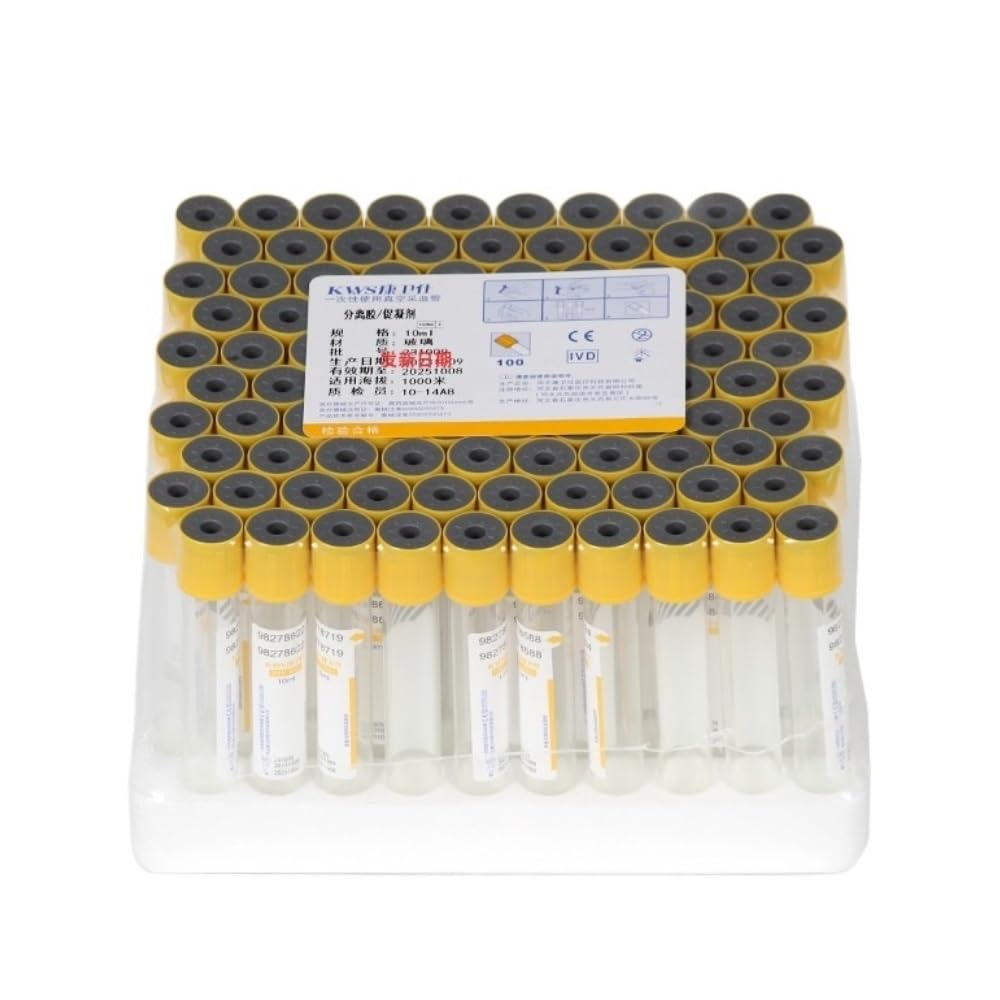 Tubo coagulante di separazione, monouso, sterile, a pressione negativa, per raccolta del sangue, 5 ml, 100 pezzi