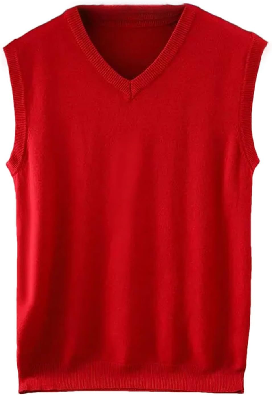 100% Soft Cashmere Sleeveless Cashmere Vest Men Work Sweater Solid Color Knitted Waistcoat