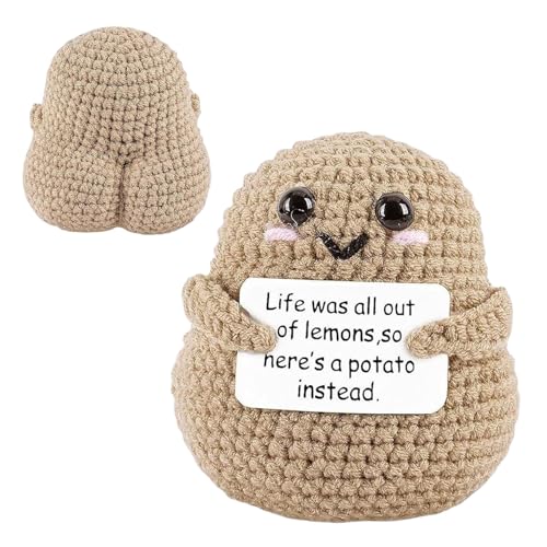 Xazuninsu Positive Toy Cute Potato Knitted Plush Toy With A Funny Big Bottomed Design Perfect As A Stress relief Decoration Or Party Prop.