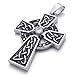 Produktbild MENDINO Keltisches Kreuz Zirkonia eingelegten Dekorative Muster Edelstahl Anhänger mit 1 x Samtbeutel