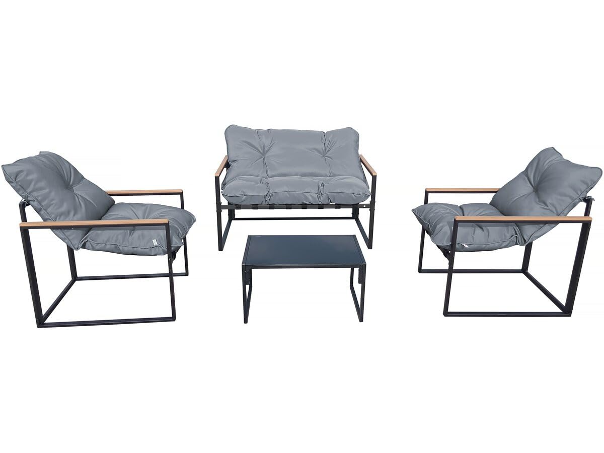 Habitat et Jardin Muebles de jardín Jules - 4 plazas - Gris/Negro