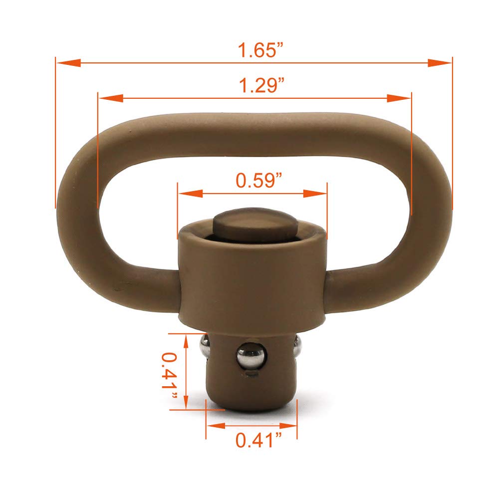 2 Pezzi Sling Swivel Quick Release In TAN/FDE - Attacchi Rapidi Per Fucili E Armi Da Caccia - Foto 9