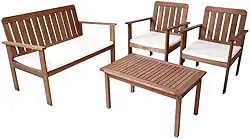 Conjunto 4 Peças Madeira Maciça Santorini