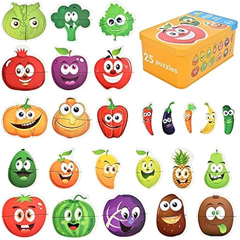 EKKONG Puzzles de Madera,Fruta Rompecabezas Cover