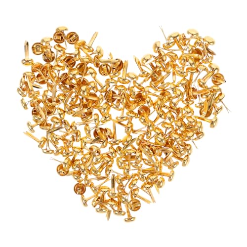 NUOBESTY Iron Material 200pcs Mini Paper Clips Round Paper Fasteners Retro Metal Binder Clips Craft Brads