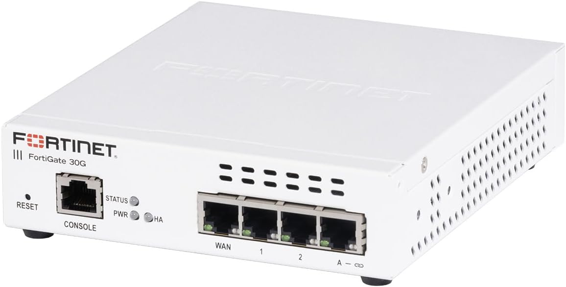 Fortinet FortiGate-30G Firewall for Small Offices with 4 Gigabit Ethernet RJ45 Ports (FG-30G)