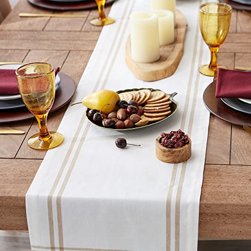 DII French Stripe Dining Table Collection Farmhouse Style Table Runner, 14x72 Inches, White Chambray - Image 3