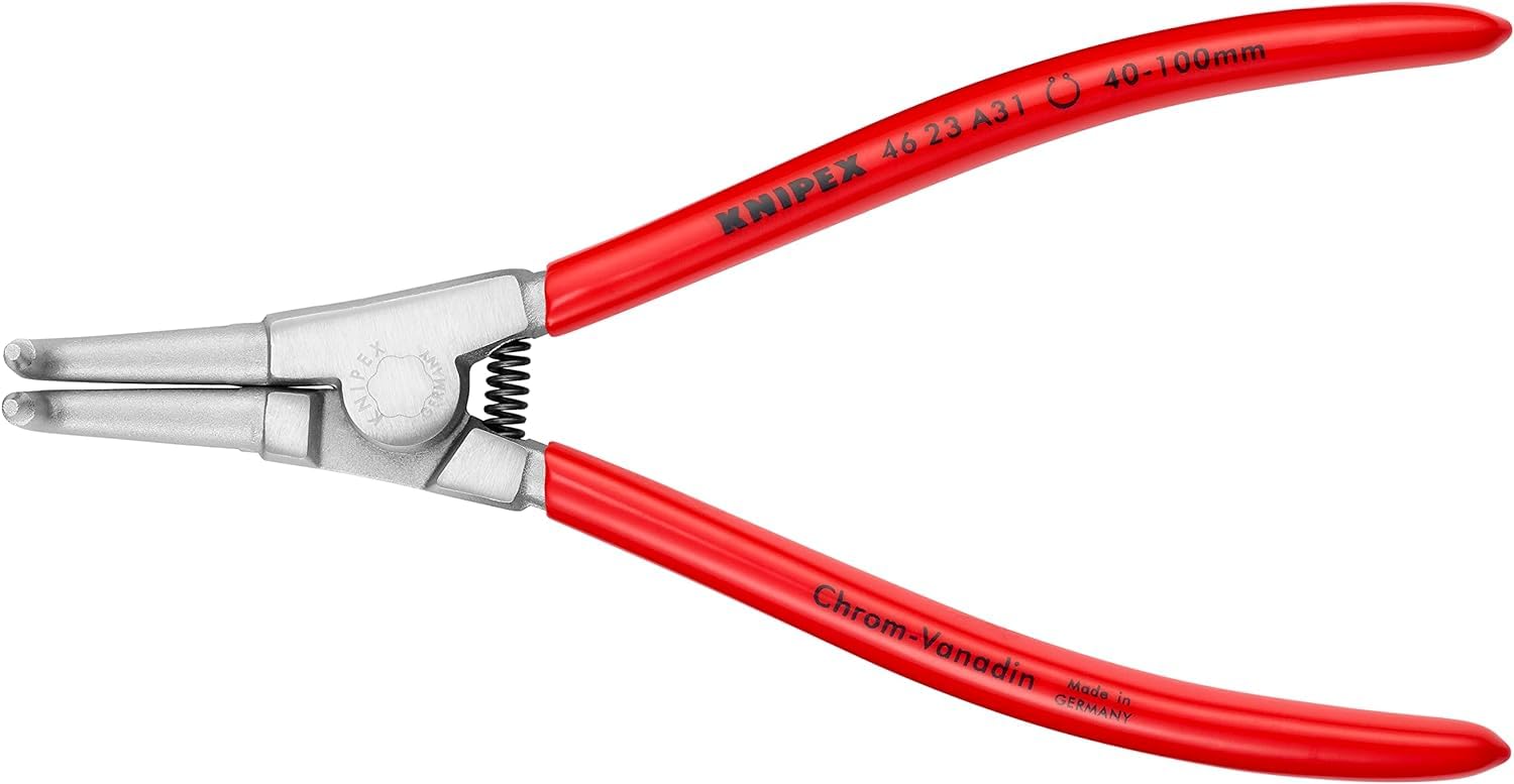 KNIPEX Circlip Pliers for External Circlips on Shafts Chrome-Plated with Plastic Coating 200 mm, 46 23 A31 - Image 3