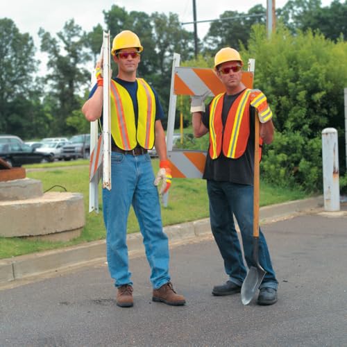 Image of MCR Safety V201R General Purpose Light Weight Polyester Mesh Safety Vest with 2-Inch Lime /Silver Reflective Stripe, with Elastic Strap On Each Side, Fluorescent Orange, One Size