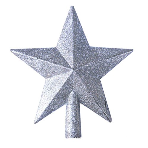 Albero di Natale Stella OULII Punte Albero di Natale Decorazioni Albero di Natale (Argento)