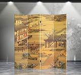 Asian Home Double Sided Canvas Screen Room Divider - Chinese Garden