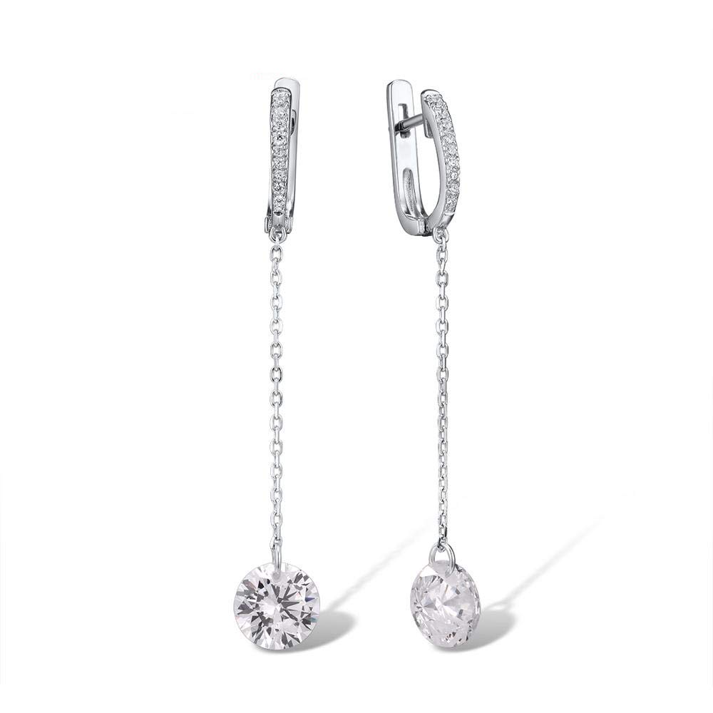 Boucles d'oreilles en argent véritable blanc éclatant d'une brillance d'exception - 4