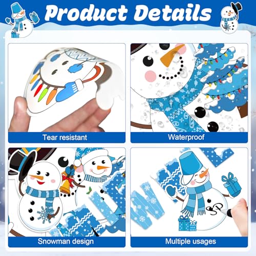Image of Winter Snowman Bulletin Board Decorations Set Winter Christmas Classroom Decoration Snowman Snowflake Bulletin Board Decor Snowflake Cutouts For Holiday Party Classroom School Home Wall Decor