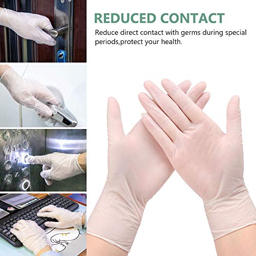 Disposable Gloves, Squish Clear Vinyl Gloves Latex Free Powder-Free Glove Health Gloves for Kitchen Cooking Food Handling, 100PCS/Box, Medium