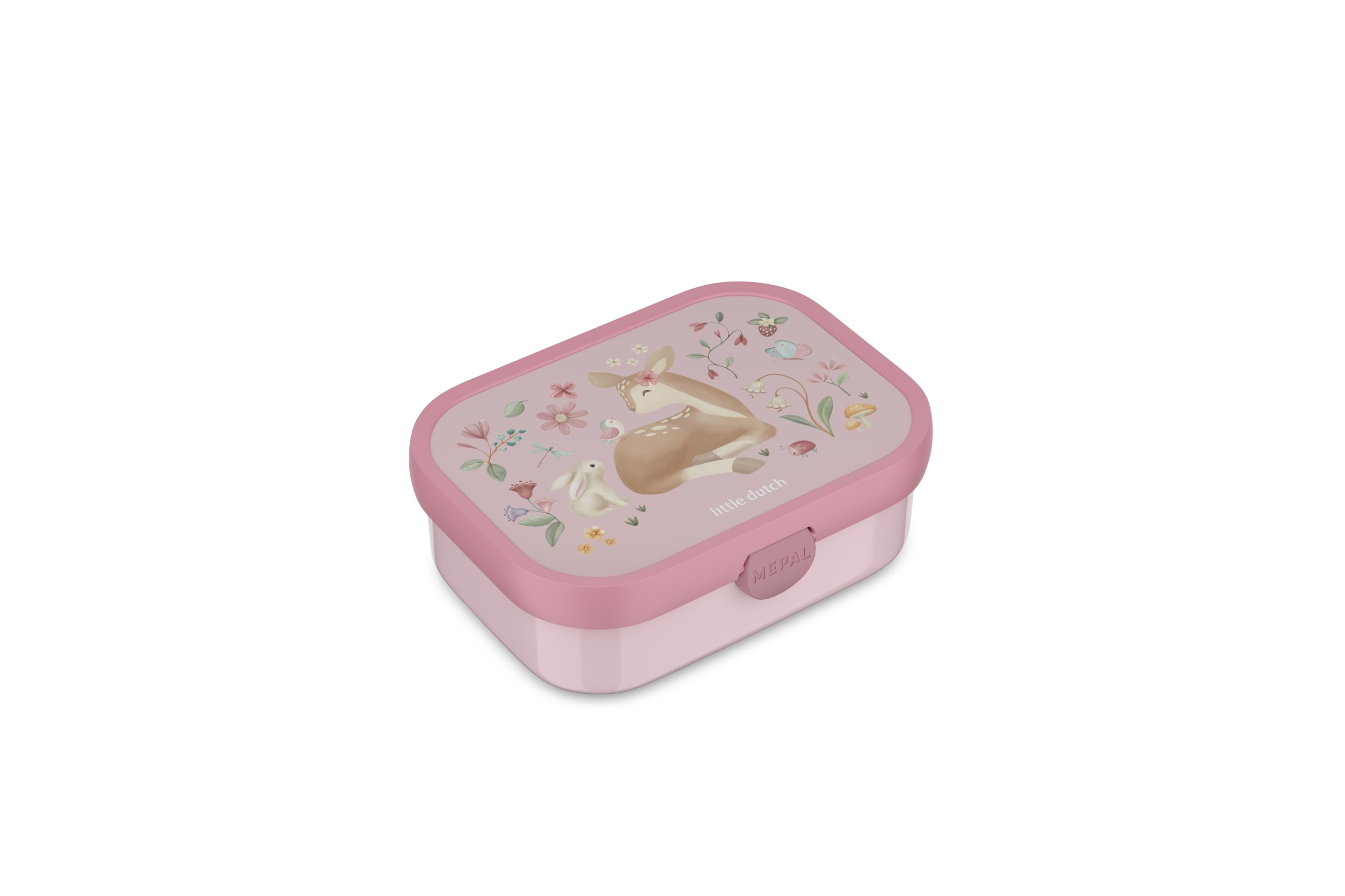 Mepal Fairy Garden Lunch Box Campus Little Dutch, Bento Box For Children, Lunch Box With Bento Compartment And Fork, With Clip Closure, Dishwasher Safe And Bpa-Free, 750 Ml,