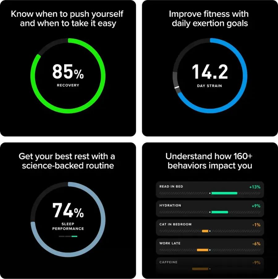 Image of Whoop 5.0 One - Health and Fitness Tracker - 12-Month Membership - 24 /7 Activity Tracker with VO2 Max, Sleep Tracking, Personalized Coaching, Menstrual Cycle Insights - 14+ Days Battery Life