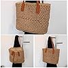 Sac de Plage en Paille pour Femmes - Grand Fourre-Tout Tissé pour Vacances d'Été - Capacité Élevée - Essentials Khaki #1