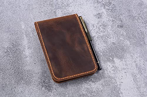 Personalized real genuine leather notepad cover for rite in the rain top-spiral notebook 3" x 5" 4" x 6" N05RNTS2