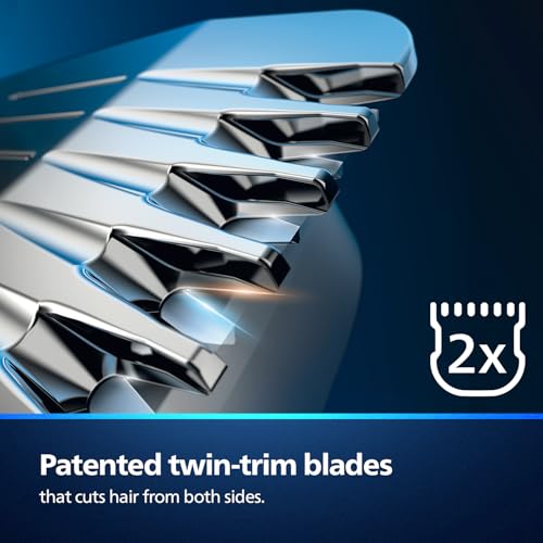 Philips India's No.1 Men's Trimmer| Patented Twin Trim Blades I Precision Trimming, 13-in-1 Modern Man Kit -Face, Body & Private Parts I 3 Year Warranty I120Min Runtime I 5 min Quick Charge MG7920/65 (Image - 3)