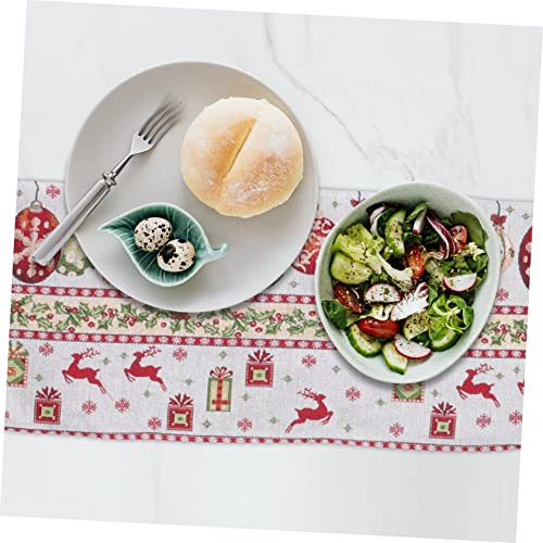 Nappe de table noel et chemin de table de Noël ABOOFAN pour décorations de cheminée wapiti - 3