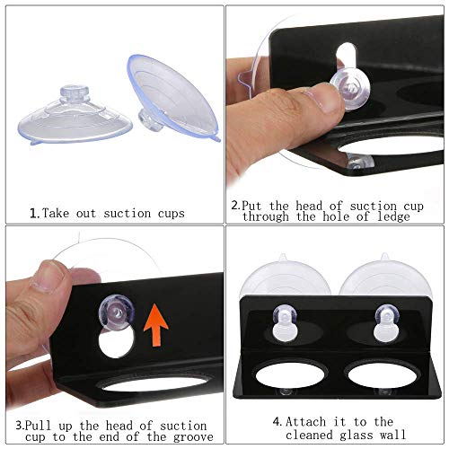 image for SLSON Gecko Feeder Ledge Reptile Food and Water Feeding Dish Bowls wit