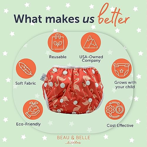 Large Nageuret Reusable Swim Diaper — Adjustable & Stylish Reusable Diapers — Swim Diapers for Toddlers — Sizes 4-6 (30-45lbs) (Narwhal)4