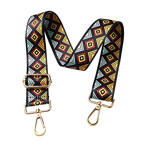 Image of BEEFLYING Geometric Pattern Adjustable Nylon Bag Chains Strap Replacement Belt Crossbody Canvas Purse Strap Shoulder Strap Nylon Bag Straps for Bag Replacement Repairing Accessories