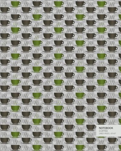 Coffee Notebook - Ruled Pages - 8x10 - Large: (Pistachio Edition) 192 pages (8x10 inches / 20.3x25.4 cm / Large)