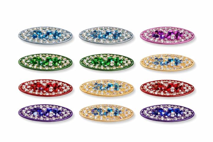padmavathi enterprises Crystal Saree Pins Set for Women | Multicolor Oval Brooch Clips with Stones | Stylish Saree & Dupatta Pins - Pack of 4-picture-12