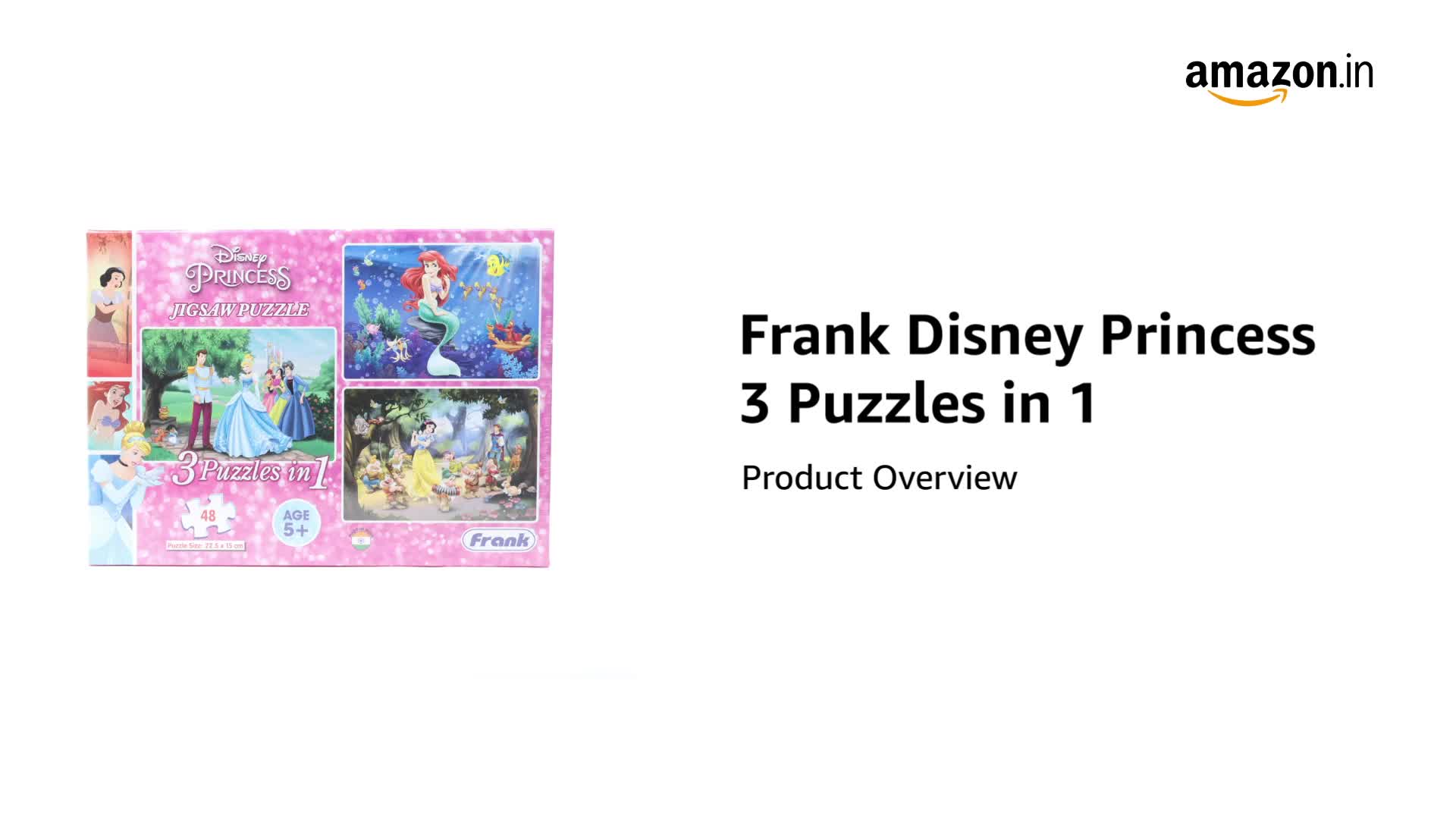 Buy Frank Disney Princess (48 Pieces) 3 in 1 Jigsaw Puzzle for