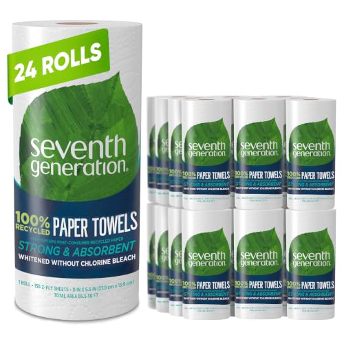 Image of Seventh Generation Paper Towels, 100% Recycled Paper, 2-ply, 24 Rolls (Packaging May Vary)