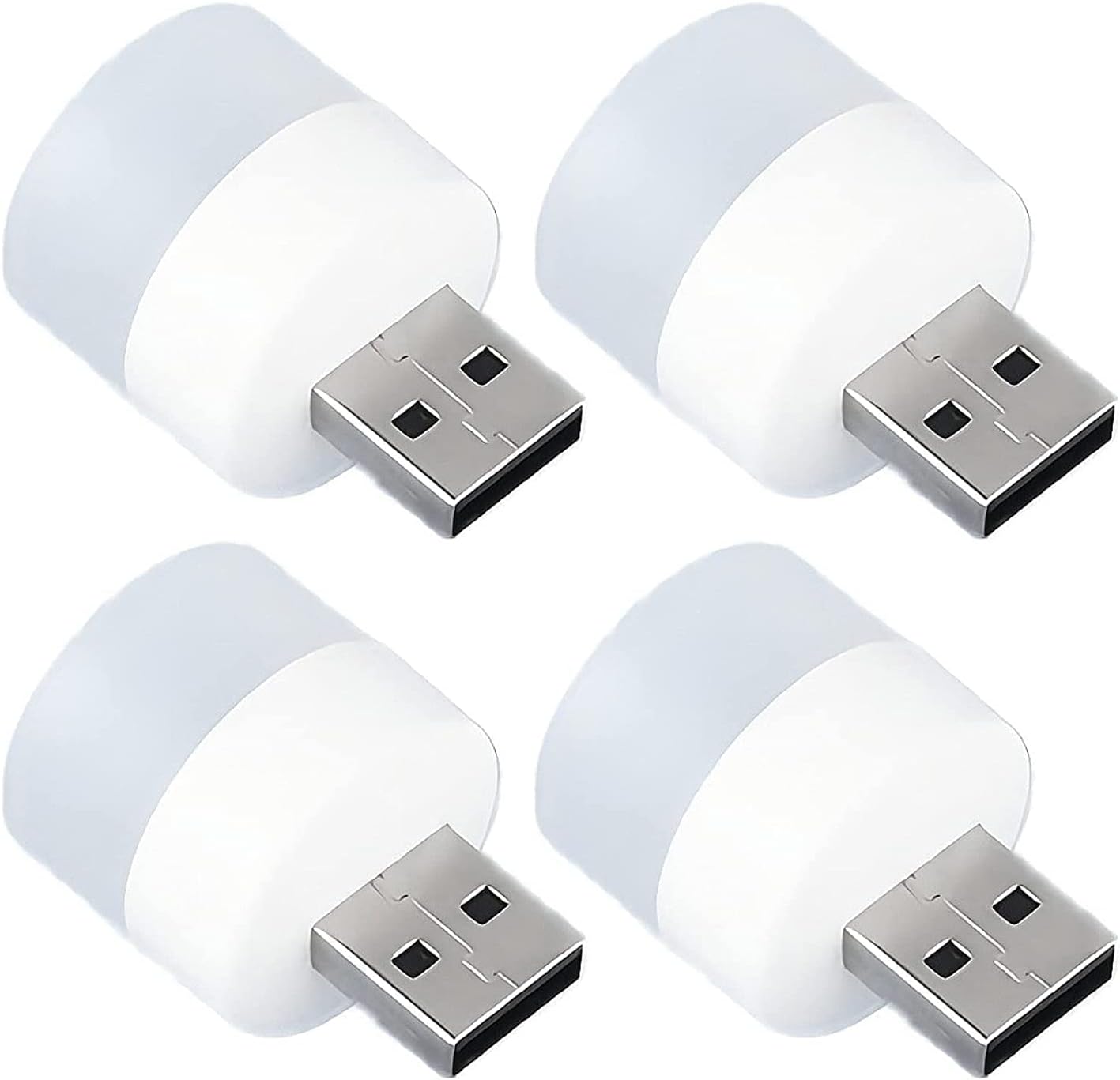 E-COSMOS® Plug-in LED Night Light Mini USB Flexible Ambient Light, Portable Car Bulb for Indoor, Outdoor, Reading, Kitchen, Sleep (POF 4)