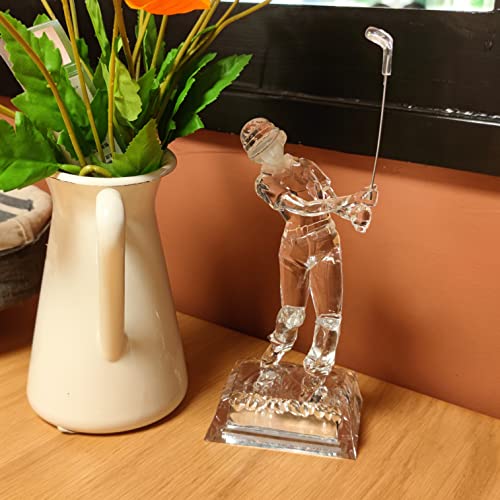 Begorgeo Acrylic Statueacrylic Golfer Figurine Sport Sculpture Decor Statue Acrylic Competition Prize Led Light Home Office Desk Decorative Ornament #TOP1