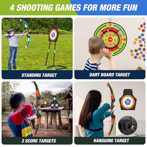 image for HYES 2 Pack Kids Bow and Arrow with 29