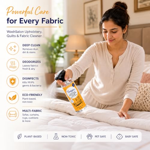 Image of Upholstery Cleaner Spray 500ml | Fabric & Carpet Stain & Odour Remover for Sofas, Rugs, Curtains & Cushions | No-Rinse Spot Cleaner | Non-Toxic
