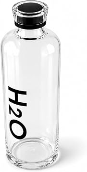Orret Home 1000ml Colorful Borosilicate Glass Water Bottle with Lid – Leak Proof Flip Vacuum Lid Watercolor, BPA Free, Heat Resistant, Wide Mouth, Stylish and Durable Glass Water Bottle (Black)