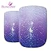 Produktbild Falsche Nägel Bling Art Lila Gel Ombre Französisch Squoval 24 Gefälschte Mittel Tipps