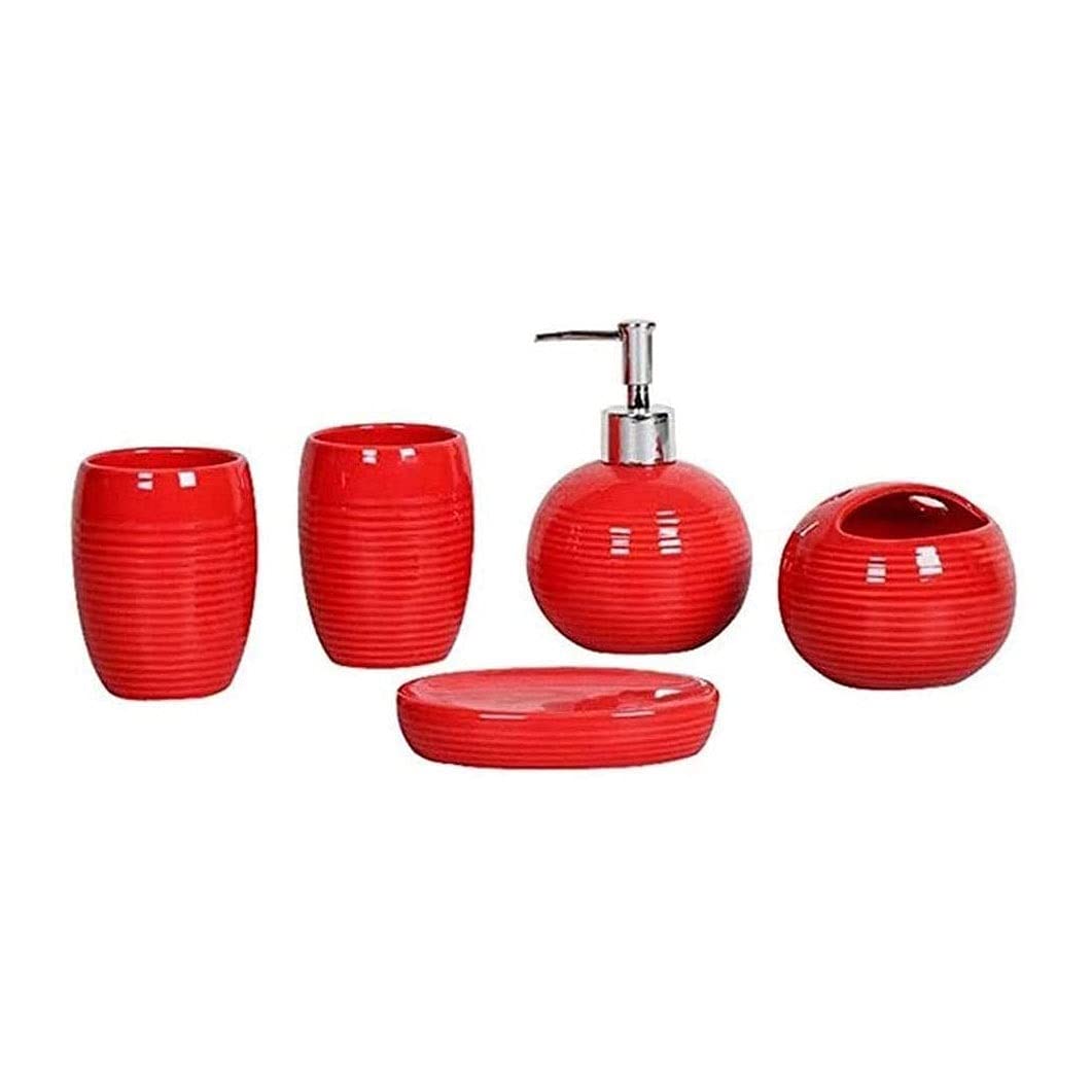 Juegos de accesorios baño de cerámica con dosificador de jabón y jabonera higiénica