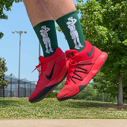 Image of ChalkTalkSPORTS Basketball Socks - Cushioned Mid-Calf Crew - Youth & Adult | Moisture-Wicking Performance Blend, Athletic Basketball Gear, Stay-Up Technology, Arch Support, Breathable, Boys and Men
